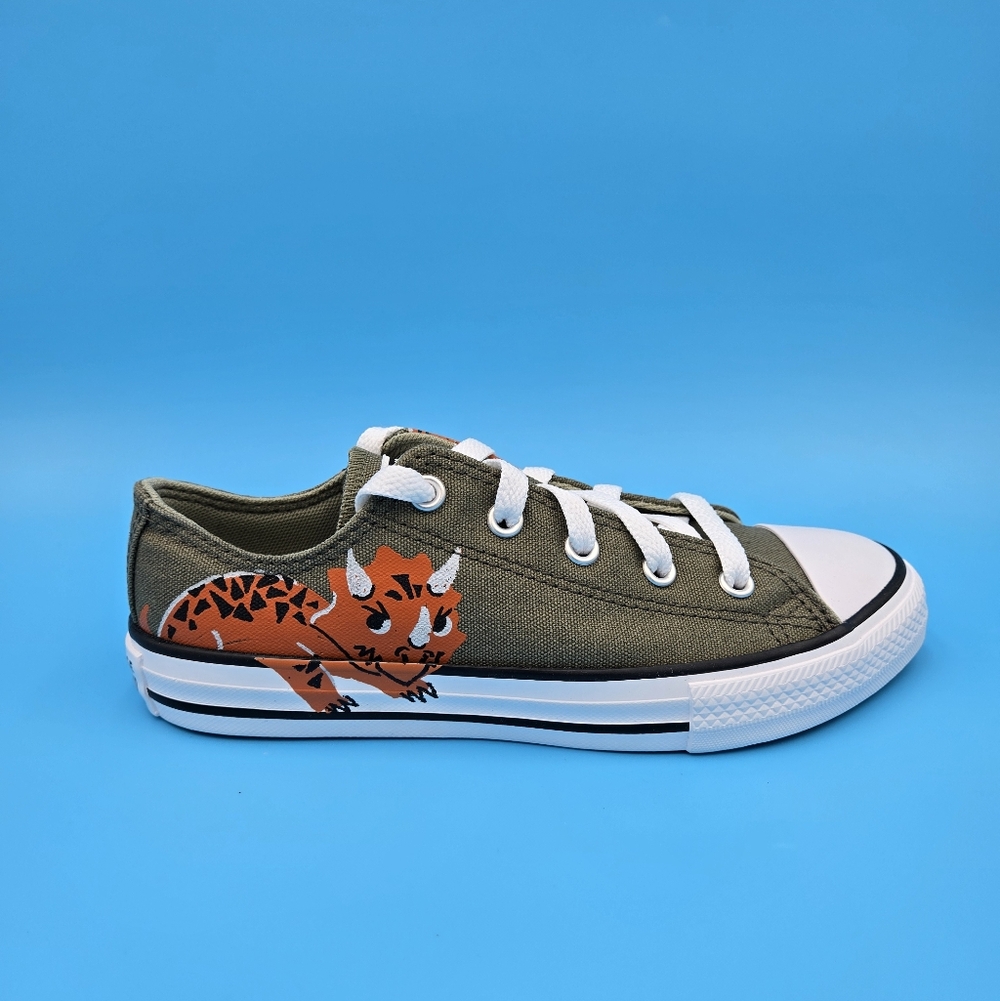 CONVERSE ALL STAR 671612F  Kids' Green Dinosaur Sneakers #F6
